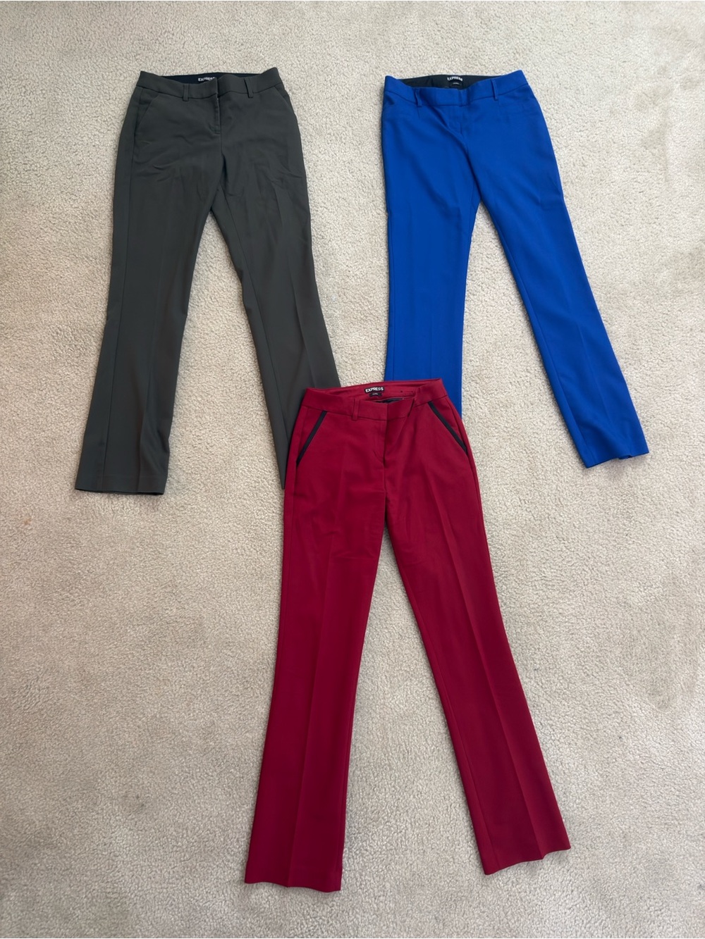 Express Women's Columnist Trousers in Red, Blue, Green